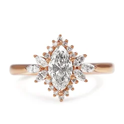 18ct Rose Gold Marquise Cluster Diamond Ring