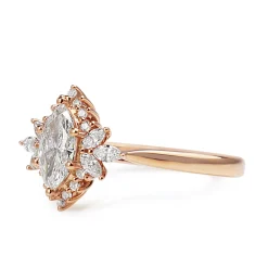 18ct Rose Gold Marquise Cluster Diamond Ring