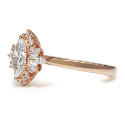 18ct Rose Gold Marquise Cluster Diamond Ring