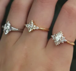 18ct Rose Gold Marquise Cluster Diamond Ring