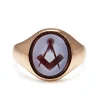 9ct Rose Gold Masonic Hardstone Signet Ring