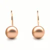 9ct Rose Gold 8mm Euro ball Drop Earrings