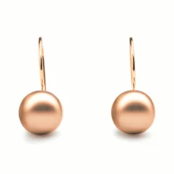 9ct Rose Gold 8mm Euro ball Drop Earrings