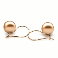 9ct Rose Gold 8mm Euro ball Drop Earrings