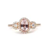 9ct Rose Gold Morganite and Diamond Ring