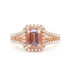 9ct Rose Gold Morganite and Diamond Ring