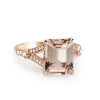 9ct Rose Gold Morganite and Diamond Ring