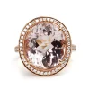 18ct Rose Gold Morganite and Diamond Ring