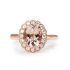 9ct Rose Gold Morganite and Diamond Daisy Ring