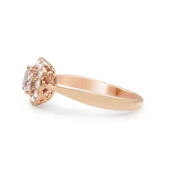 9ct Rose Gold Morganite and Diamond Daisy Ring