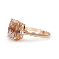 18ct Rose Gold Morganite and Diamond Ring