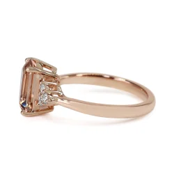 9ct Rose Gold Morganite and Diamond Ring