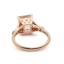9ct Rose Gold Morganite and Diamond Ring
