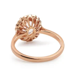 9ct Rose Gold Morganite and Diamond Daisy Ring