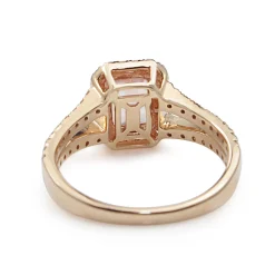 9ct Rose Gold Morganite and Diamond Ring