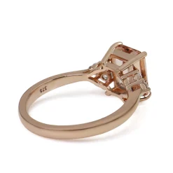 9ct Rose Gold Morganite and Diamond Ring