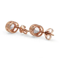 9ct Rose Gold Morganite Stud Earrings