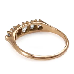 18ct Rose Gold Old Cut Diamond 5 Stone Ring
