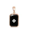 9ct Rose Gold Onyx and Diamond Pendant