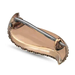9ct Rose Gold Onyx and Seed Pearl Brooch With Silver Pin