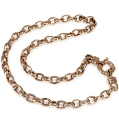 9ct Rose Gold Oval Belcher Link Necklace