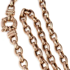 9ct Rose Gold Oval Belcher Link Necklace