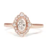18ct Rose Gold Oval Diamond Ring