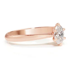 18ct Rose Gold Oval Diamond Solitaire