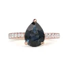 18ct Rose Gold Pear Sapphire and Diamond Ring