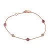 18ct Rose Gold Pink Sapphire and Rose Cut Diamond Bracelet