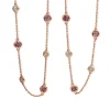 18ct Rose Gold Pink Sapphire and Rose Cut Diamond Chain / Necklace