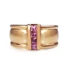 9ct Rose Gold Pink Sapphire Wide Band Ring