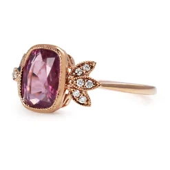 18ct Rose Gold Pink Sapphire and Diamond Ring