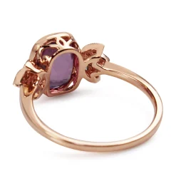 18ct Rose Gold Pink Sapphire and Diamond Ring