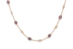 18ct Rose Gold Purple Sapphire and Diamond Necklace