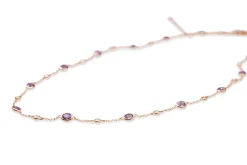 18ct Rose Gold Purple Sapphire and Diamond Necklace