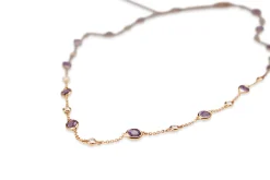 18ct Rose Gold Purple Sapphire and Diamond Necklace