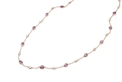 18ct Rose Gold Purple Sapphire and Diamond Necklace