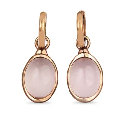 9ct Rose Gold Rose Quartz Drop Earrings