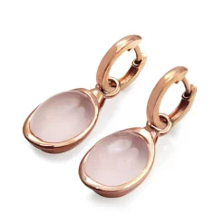 9ct Rose Gold Rose Quartz Drop Earrings