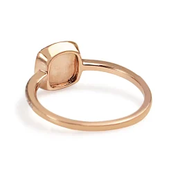 9ct Rose Gold Rose Quartz and Diamond Halo Ring