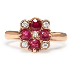 9ct Rose Gold Ruby and Diamond Ring