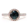 18ct Rose Gold Sapphire and Diamond Halo Ring