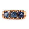9ct Rose Gold Sapphire and Diamond 3 Stone Ring