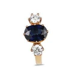 18ct Rose Gold Sapphire and Diamond Ring