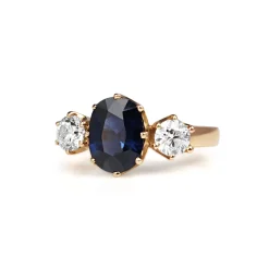 18ct Rose Gold Sapphire and Diamond Ring