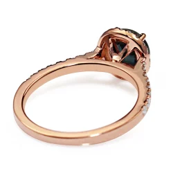 18ct Rose Gold Sapphire and Diamond Halo Ring