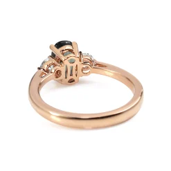 18ct Rose Gold Sapphire and Diamond 3 Stone Ring