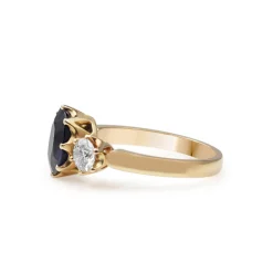 18ct Rose Gold Sapphire and Diamond Ring