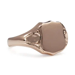 9ct Rose Gold Shield Style Signet Ring
